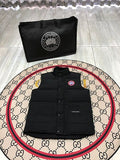Canada Goose Black Quilted Puffer Vest with Red Logo Badge