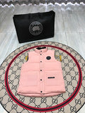Canada Goose Blush Pink Quilted Puffer Vest with Black Logo Badge