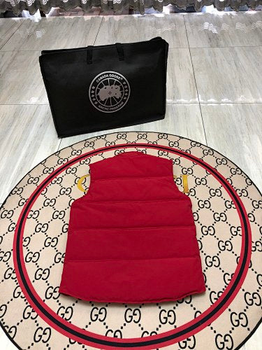 Canada Goose Red Quilted Puffer Vest with Black Lining