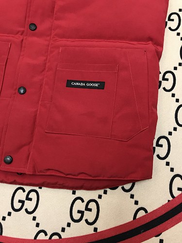 Canada Goose Red Quilted Puffer Vest with Black Lining
