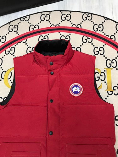 Canada Goose Red Quilted Puffer Vest with Black Lining